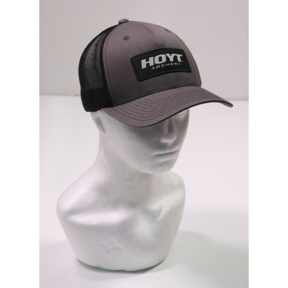 Hoyt Archery Gray Black Trucker Mesh Snapback Hat Cap - Picture 1 of 5